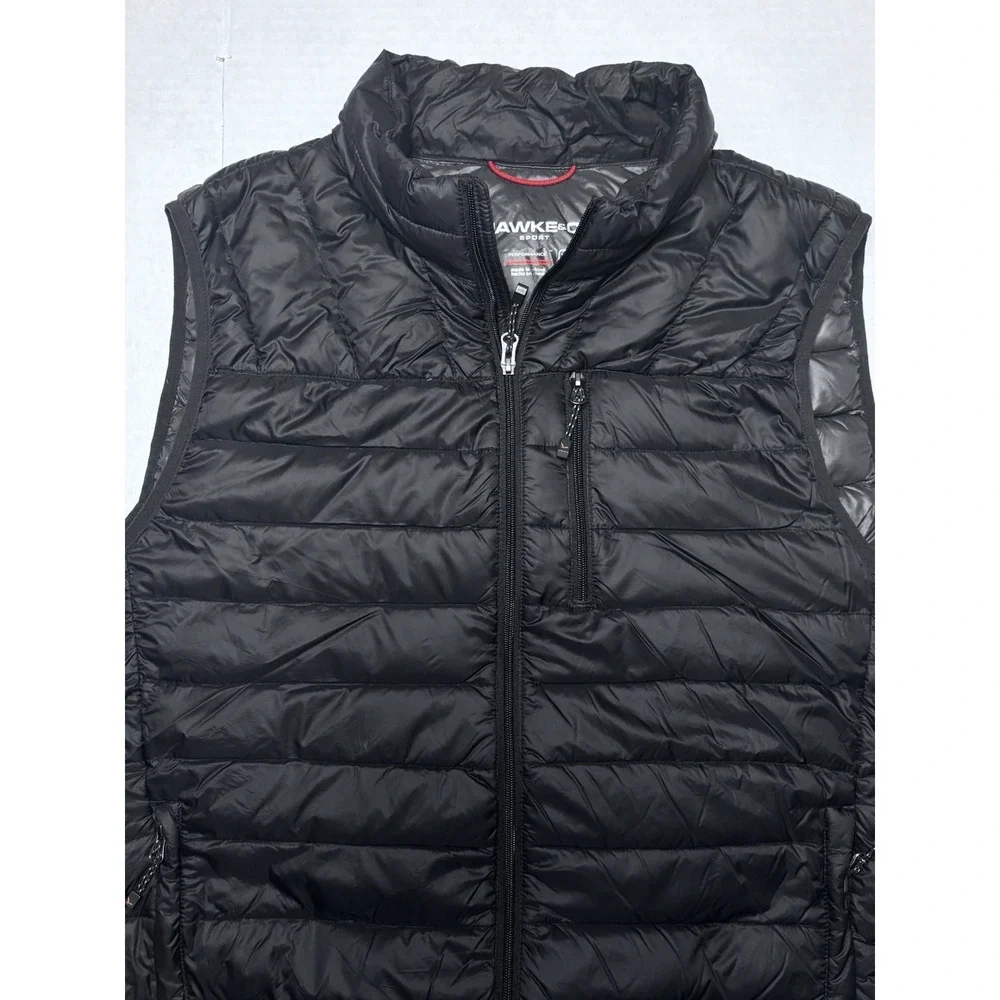 Hawke & Co Down Vest XXL Black Packable Puffer Full Zip‎ Outdoor Lightweight